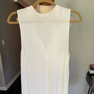 Cream crape sleeveless blouse